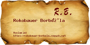 Rokobauer Borbála névjegykártya